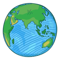 Vector Single Cartoon Globe Illustration