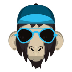 Cool animal with fashion accesories head