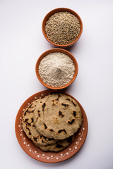 bajra / sorghum ki roti or pearl millet flat bread