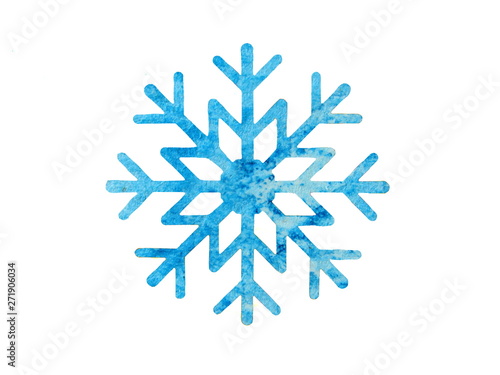 Blue Watercolor Snowflake for Designs