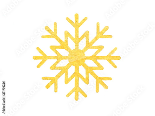 Yellow Watercolor Snowflake for Designs