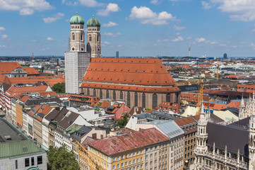 Munich, Germany - capital and largest city of the Baviera, Munich offers a wonderful mix of history and modernity. Here in particular its Unesco World Heritage old town seen from the Peterskirche