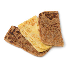 Moroccan msmen, white and brown pancakes