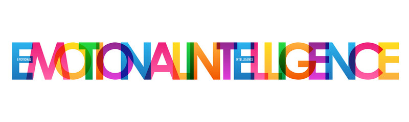 EMOTIONAL INTELLIGENCE rainbow vector typography concept banner