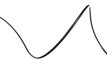 Black power cable socket isolated on white background -