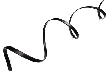 Black power cable socket isolated on white background -