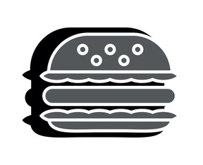 hamburger icon. Vector black and white silhouette isolated illustration.