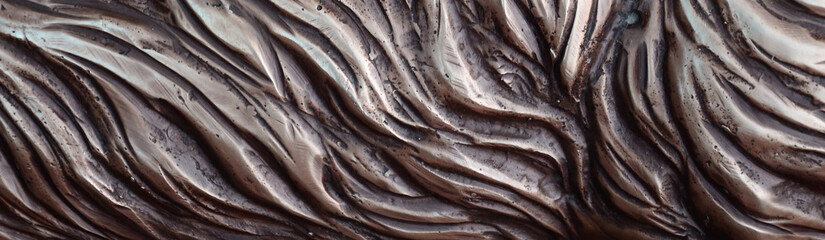 Details and decorative bas-relief ornament from metal of forged stamping iron gate as background...