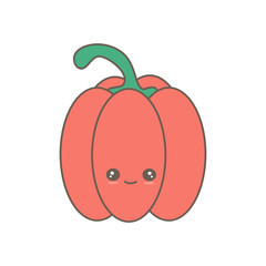 cute cartoon bell pepper isolated on white background vector illustration