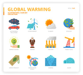 Global Warming icon set