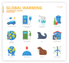 Global Warming icon set