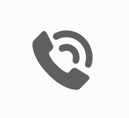 Monochrome vector icon - Incoming call close-up insulated. Web icon for smartphone and website. Telephone tube - flat design