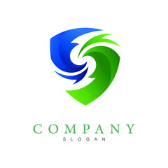 logo letter s with shield design vector, letter s icon , defense logo