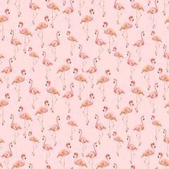 Watercolor flamingo pattern