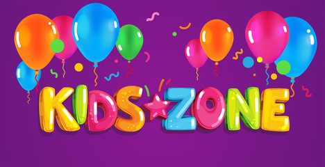 Kids zone vector color illustration 