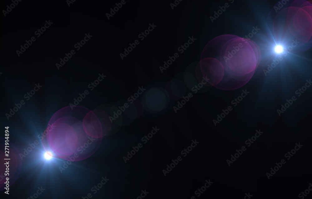Aufkleber lens flare overlay texture. laser beams.light flare on black background object design abstract for o
