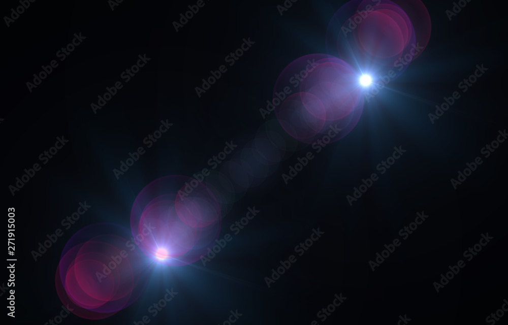 Aufkleber lens flare overlay texture. laser beams.light flare on black background object design abstract for o