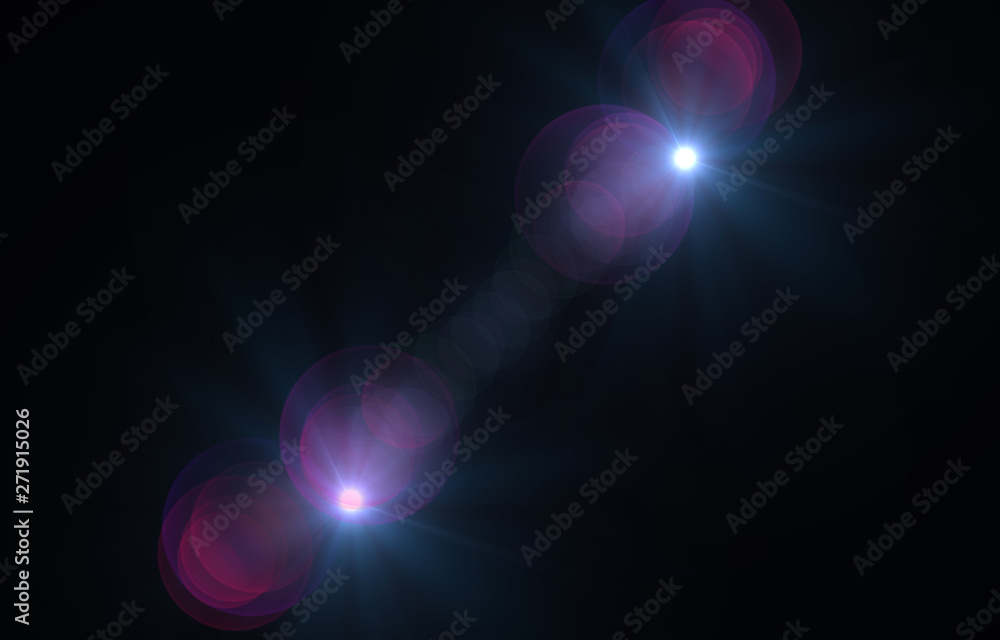 Aufkleber lens flare overlay texture. laser beams.light flare on black background object design abstract for o