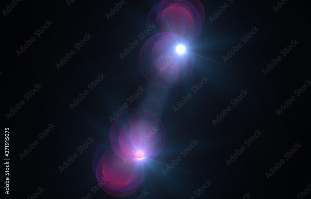 Aufkleber lens flare overlay texture. laser beams.light flare on black background object design abstract for o