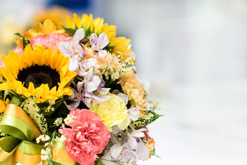 Beautiful bouquet of flowers colorful, flower decoration, Floral arrangement