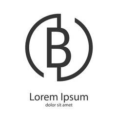 Logotipo con letra B con circunferencia en color gris