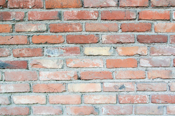 old red weathered brick wall background