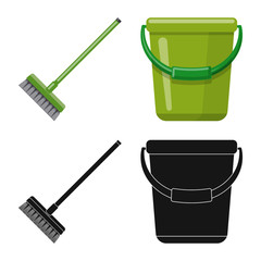 Vector illustration of cleaning and service symbol. Set of cleaning and household stock vector illustration.