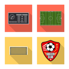 Vector design of soccer and gear sign. Set of soccer and tournament stock symbol for web.