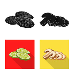 Vector illustration of burger and sandwich symbol. Set of burger and slice vector icon for stock.