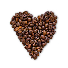 Coffee beans heart.