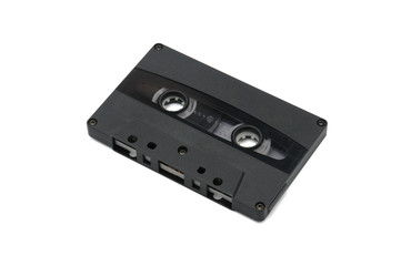 Obraz premium Compact audio tapes for magnetic recording on a white background.Compact cassettte
