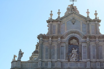 Fototapeta na wymiar The front of the church of Catania 