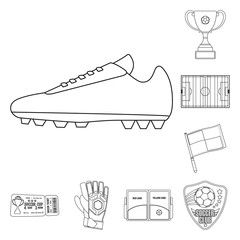 Vector design of soccer and gear sign. Collection of soccer and tournament stock vector illustration.