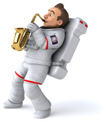 Fun astronaut - 3D Illustration © Julien Tromeur