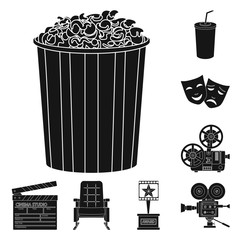 Vector design of session and viewing symbol. Set of session and theater stock symbol for web.