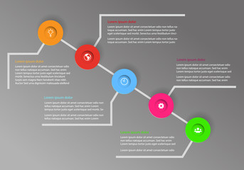 Vector Company Business Infographic Template with five color icons