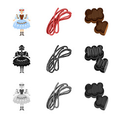 Vector design of traditional and tour symbol. Set of traditional and landmarks vector icon for stock.