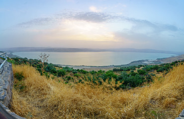 Sunset view of the Sea of Galilee