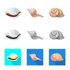 Vector illustration of animal and decoration symbol. Collection of animal and ocean stock symbol for web.