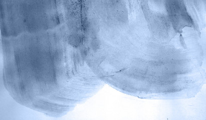 Abstract watercolor background hand-drawn on paper. Volumetric smoke elements. Navy blue color. For design, web, card, text, decoration, surfaces.