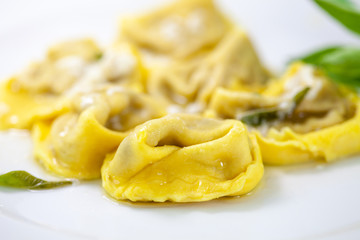 tortelloni with butter and sage vegetarian cuisine fruit and vegetables for vegans