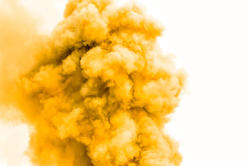 Yellow smoke like clouds background,Bomb smoke background,Smoke caused by explosions.