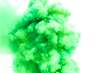 Green smoke like clouds background,Bomb smoke background,Smoke caused by explosions.