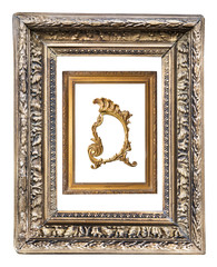 Set Vintage frames with an ornament isolated on white. Retro style