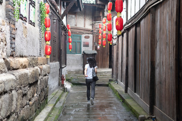 narrow street in old town of tallinn