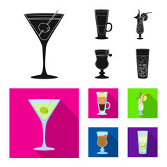 Isolated object of liquor and restaurant icon. Collection of liquor and ingredient vector icon for stock.