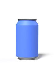 Navy 12 oz soda or beer can on a white. Isolated cartoon style 3D render.