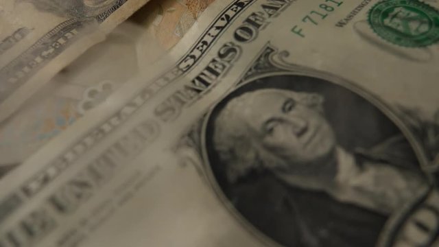 Smoke Over Dollar bills in a box, money background. Dollars money set Slow With Shallow Dof and smoke. Dollars, money close up.