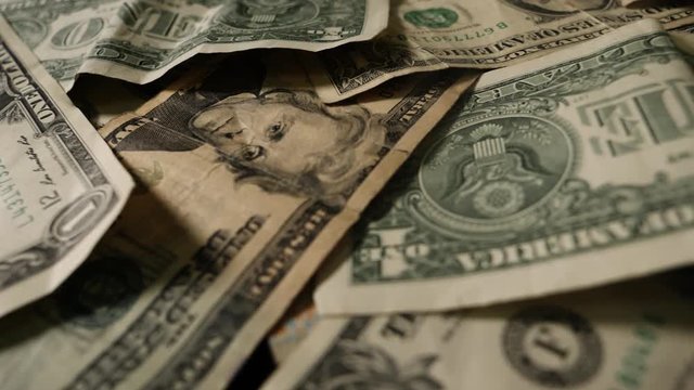 Smoke Over Dollar bills in a box, money background. Dollars money set Slow With Shallow Dof and smoke. Dollars, money close up.