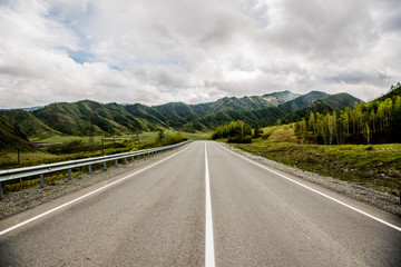 Beautiful Altai road in spring